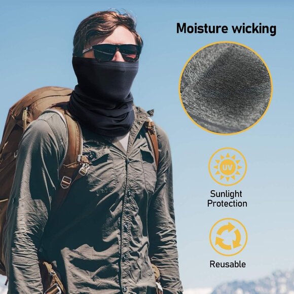 Neck Gaiter Face Cover Scarf, Breathable Sun & Wind-proof for Skiing Fishing Hik - Picture 3 of 8